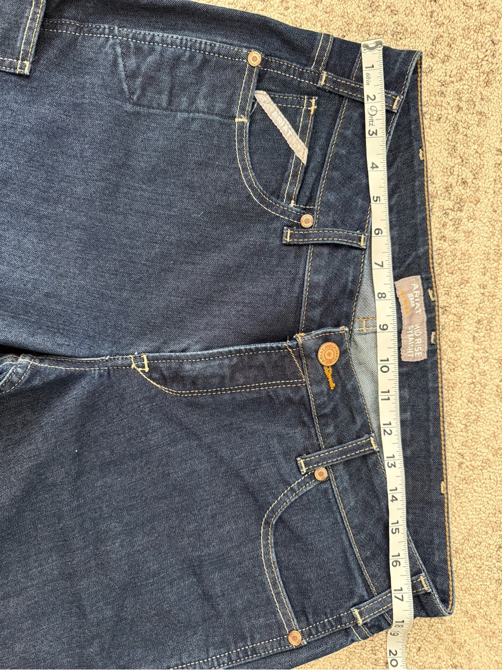 Ariat Rebar Mid Rise Straight Dark Wash Sz 33R Ladies - Picture 6 of 12